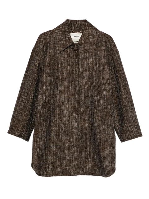 FENDI tweed collared coat - Brown - zdjęcie produktu nr 1