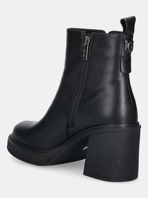 GOE botki skórzane damskie kolor czarny na słupku SS2N4154 BLACK