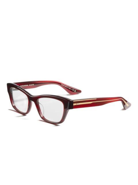 KHAITE stripe rectangle glasses - Red - zdjęcie produktu nr 2