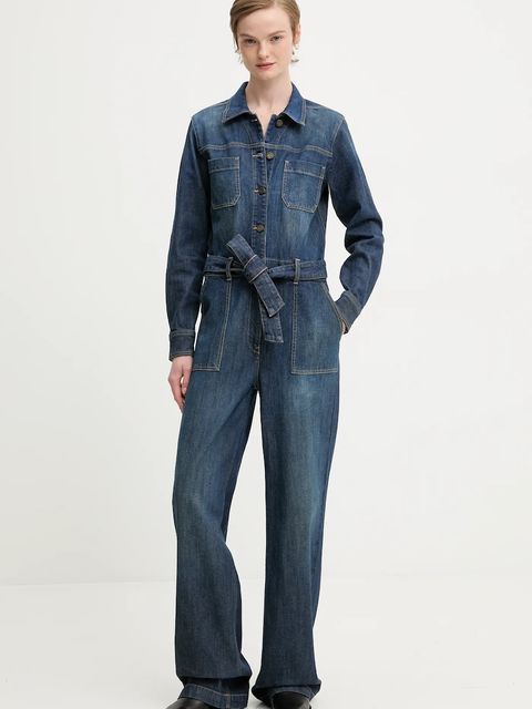 Guess Jeans kombinezon jeansowy kolor niebieski z kołnierzykiemm W5BD97 D0026 - zdjęcie produktu nr 1