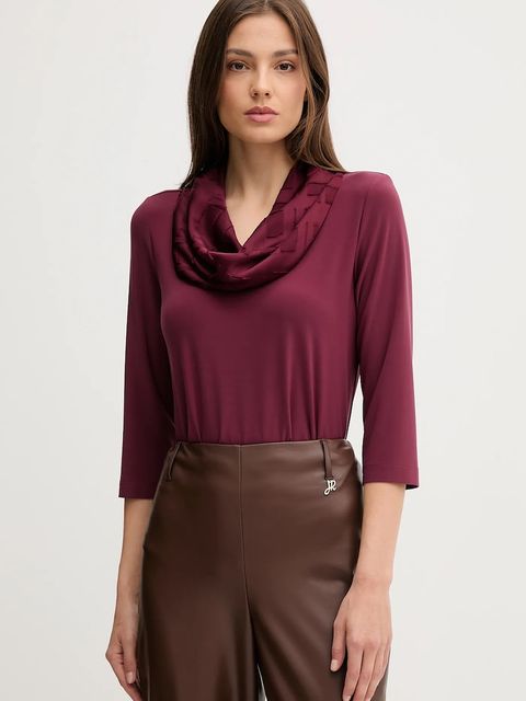 Joseph Ribkoff bluzka damska kolor bordowy gładka 253211 - zdjęcie produktu nr 1