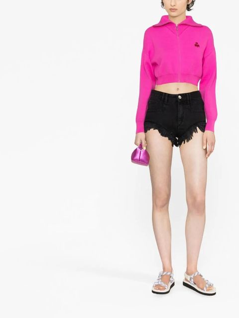 MARANT ÉTOILE frayed denim shorts - Black