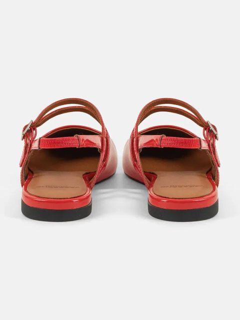 Vagabond Shoemakers baleriny skórzane HERMINE kolor czerwony z odkrytą piętą 5733-260-76