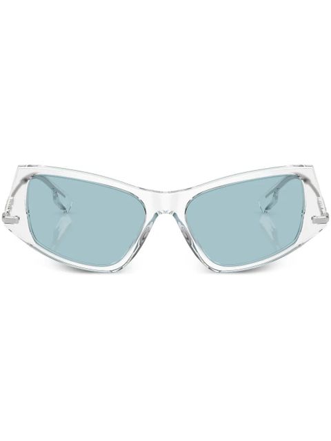 Burberry Eyewear logo-plaque cat-eye sunglasses - Neutrals