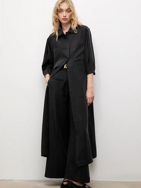 Answear.LAB sukienka kolor czarny midi prosta