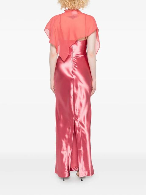 Paris Georgia Suki satin cape dress - Pink