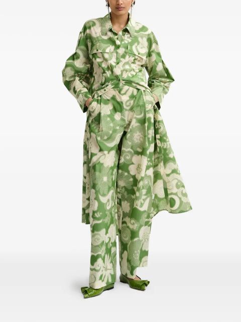 Essentiel Antwerp Jaudi floral-print belt midi dress - Green - zdjęcie produktu nr 2