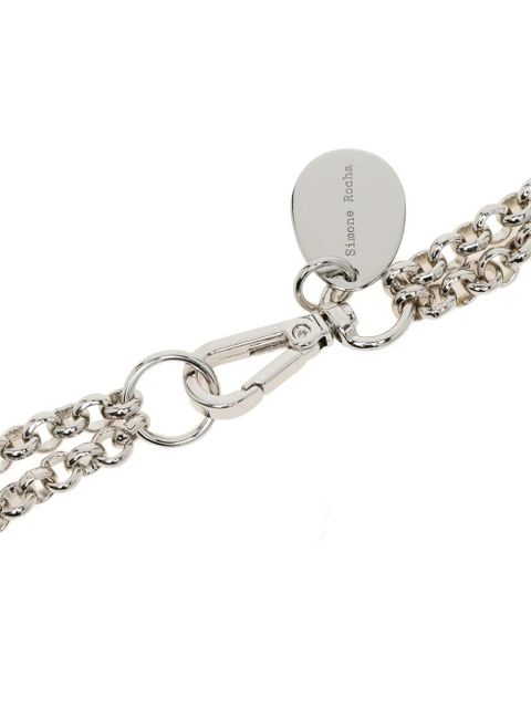 Simone Rocha poppy bud-pendant chain necklace - Silver