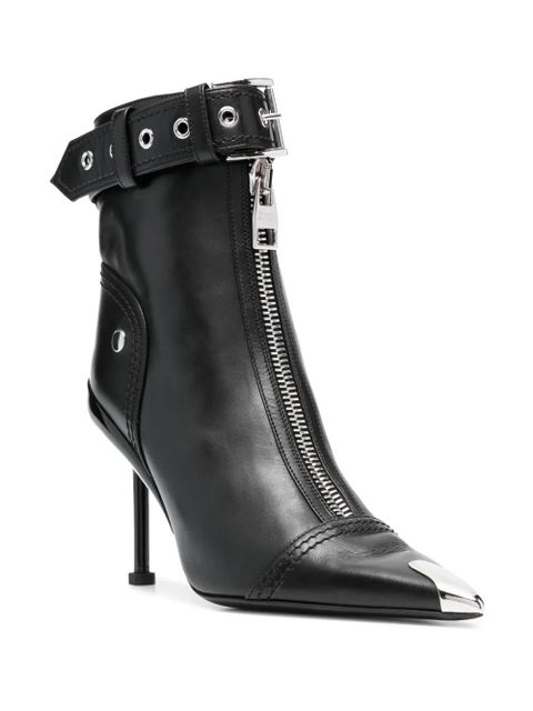 Alexander McQueen buckle-fastening leather ankle boots - Black - zdjęcie produktu nr 2
