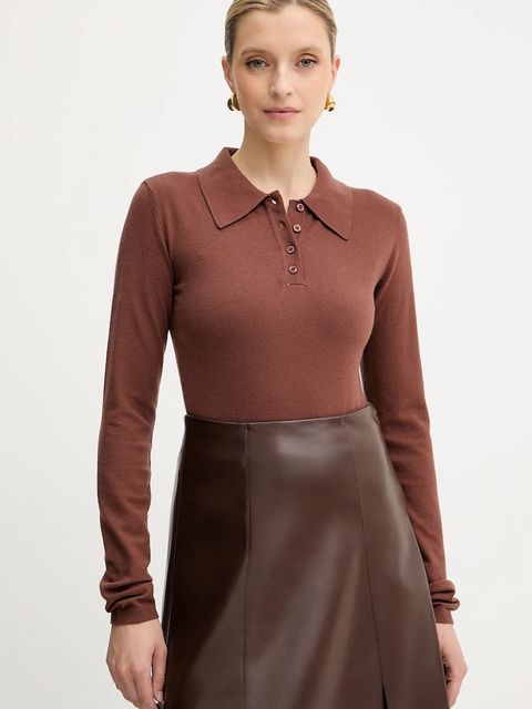 Silvian Heach sweter BUCERS damski kolor brązowy lekki GPA25555PO - zdjęcie produktu nr 1