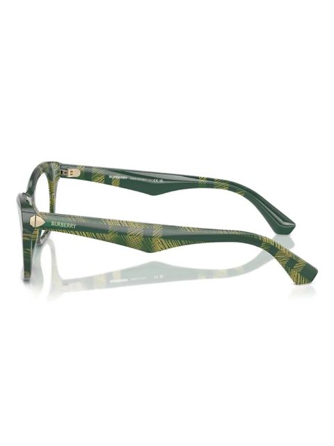 Burberry Eyewear checked square-frame glasses - Green