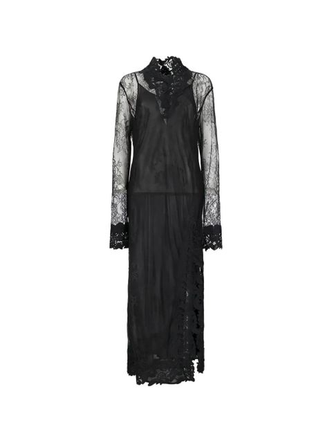Blumarine Chantilly-lace midi dress - Black - zdjęcie produktu nr 1