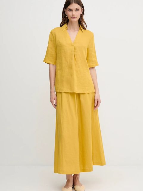 United Colors of Benetton bluzka lniana - zdjęcie produktu nr 1