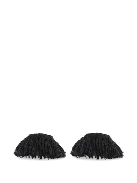 Ferragamo Eva feathered-detail mules - Black - zdjęcie produktu nr 2