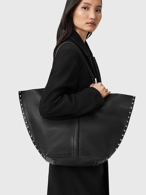 AllSaints torebka skórzana kolor czarny W591XD