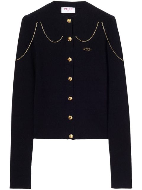 PUCCI chain-embellished cardigan - Black - zdjęcie produktu nr 1