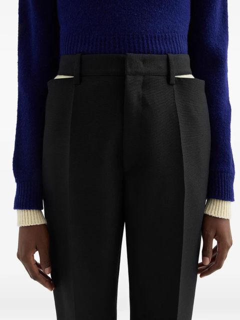 Jil Sander cut-out wool blend trousers - Black