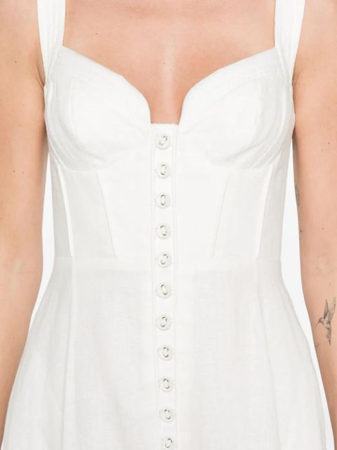 ZIMMERMANN Luna button-fastening midi dress - White