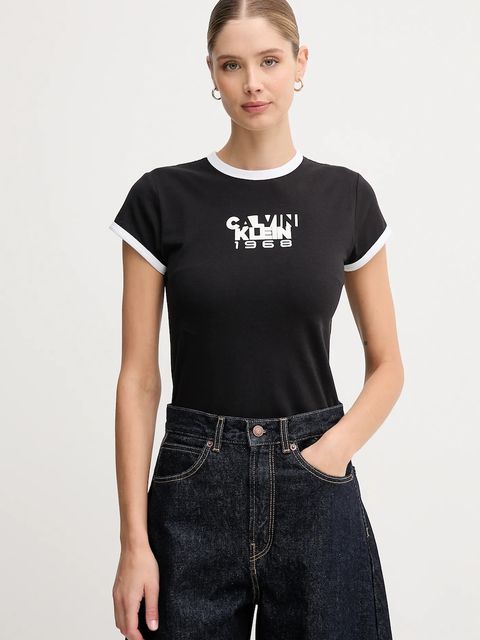Calvin Klein Jeans t-shirt damski kolor czarny LV047D208G