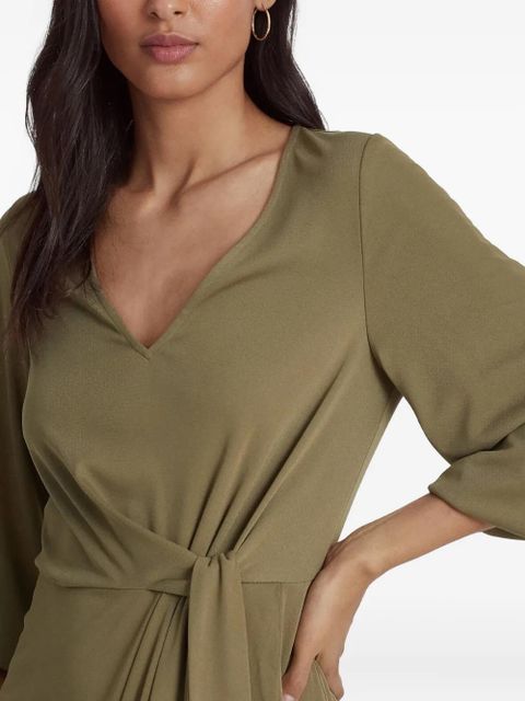 Lauren Ralph Lauren tie-waist V-neck asymmetrical dress - Green