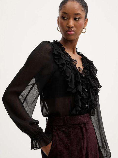 Morgan bluzka damska kolor czarny gładka CATHY