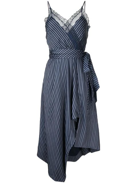 Simkhai Emma asymmetric stripe-print dress - Blue - zdjęcie produktu nr 1