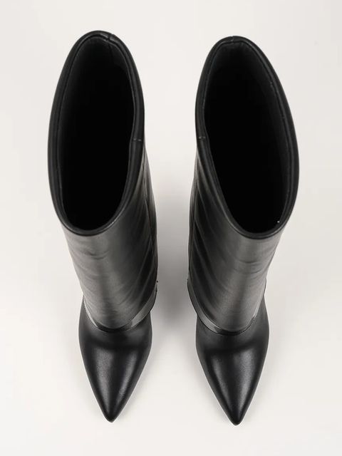 Karl Lagerfeld kozaki skórzane DEBUTANTE damskie kolor czarny na szpilce KL32081