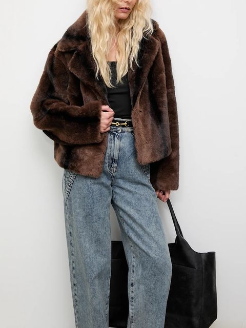 Answear.LAB kurtka kolor brązowy przejściowa