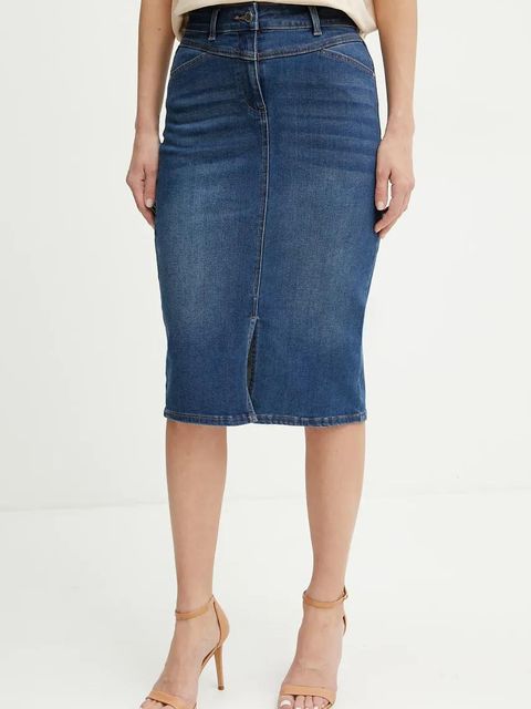 Morgan spódnica jeansowa JAPA kolor granatowy mini ołówkowa JAPA - zdjęcie produktu nr 1