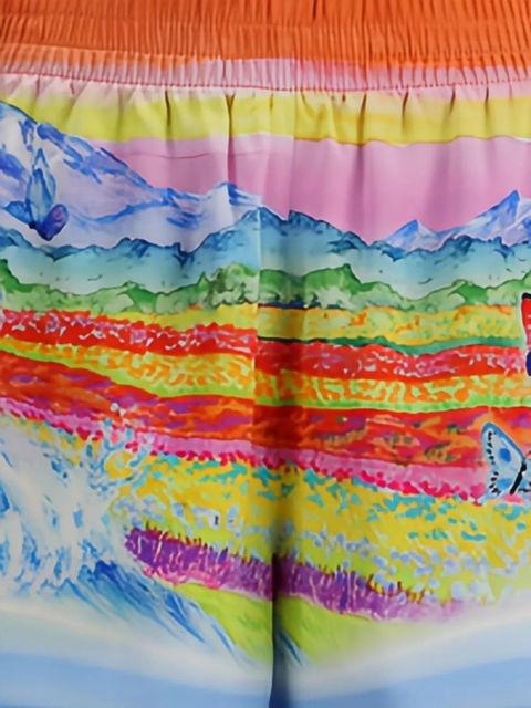 Casablanca landscape-print silk shorts - Blue - zdjęcie produktu nr 2