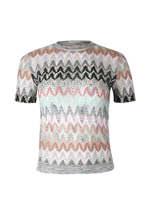 Missoni zigzag-pattern short-sleeve top - Neutrals - zdjęcie produktu nr 1