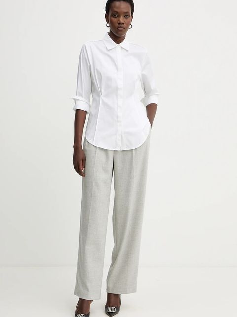 Guess koszula CASSIDY damska kolor biały regular z kołnierzykiem klasycznym W5BH64 WAF10