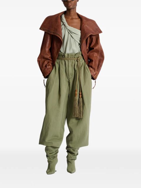 Balmain zip lambskin bomber jacket - Brown - zdjęcie produktu nr 2