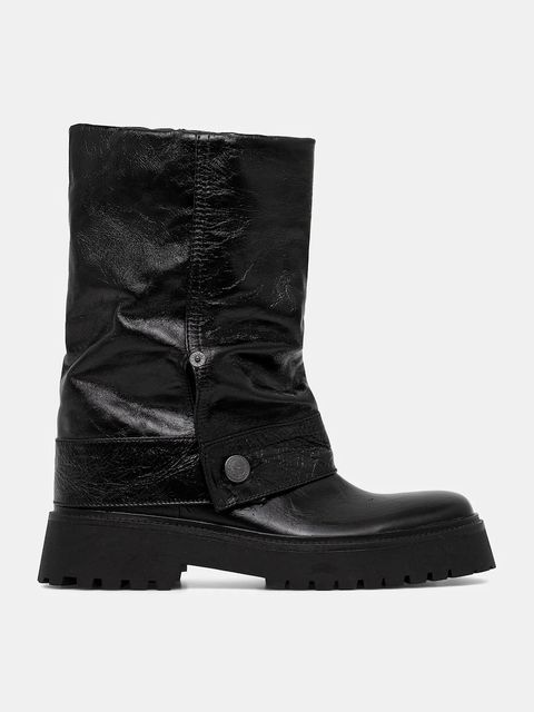 ZADIG&VOLTAIRE botki skórzane Angie damskie kolor czarny na płaskim obcasie SWCT02058 - zdjęcie produktu nr 2