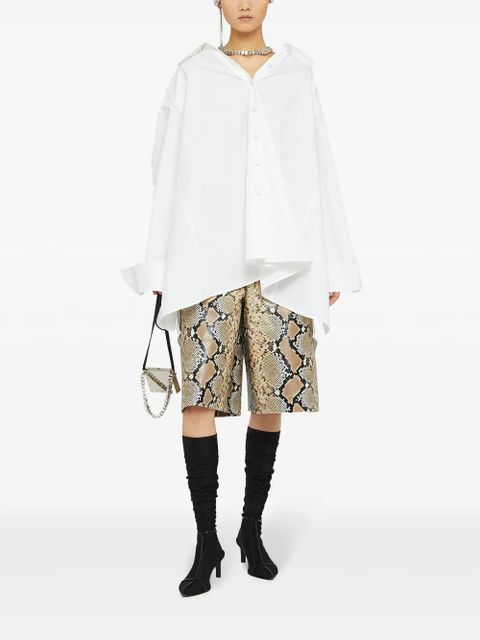 Jil Sander python-effect leather Bermuda shorts - Brown - zdjęcie produktu nr 2
