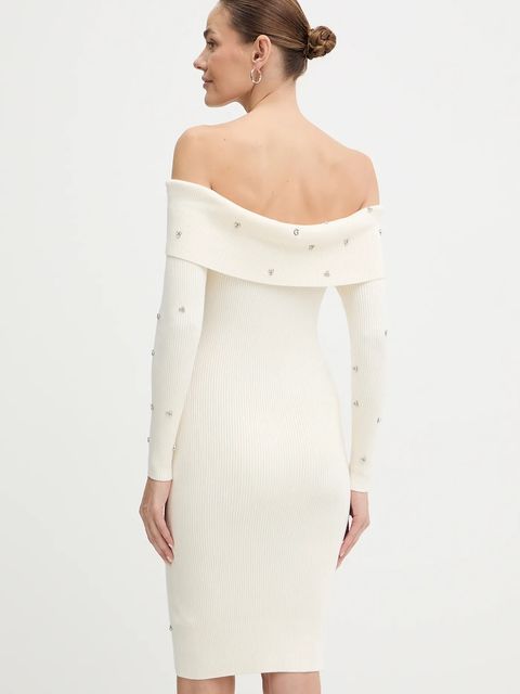 Guess sukienka ALISHA kolor beżowy mini dopasowana W5BK64 Z2YJ2