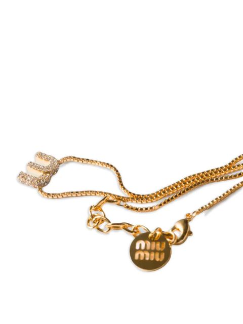 Miu Miu logo necklace - Gold - zdjęcie produktu nr 2