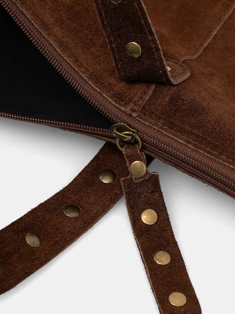 Answear.LAB torba na laptopa zamszowa kolor brązowy