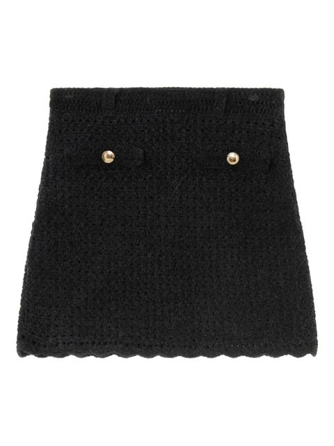 GANNI button textured mini skirt - Black - zdjęcie produktu nr 1