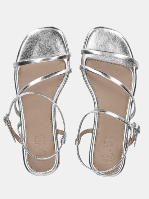 Answear.LAB sandały skórzane damskie kolor srebrny
