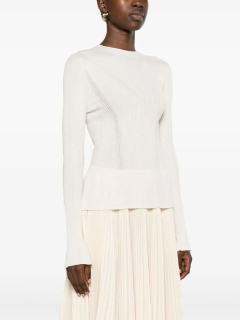 Lanvin long-sleeve knitted top - White