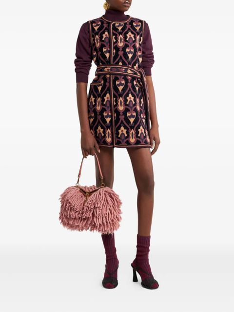 ETRO jacquard-pattern belted mini dress - Blue - zdjęcie produktu nr 2