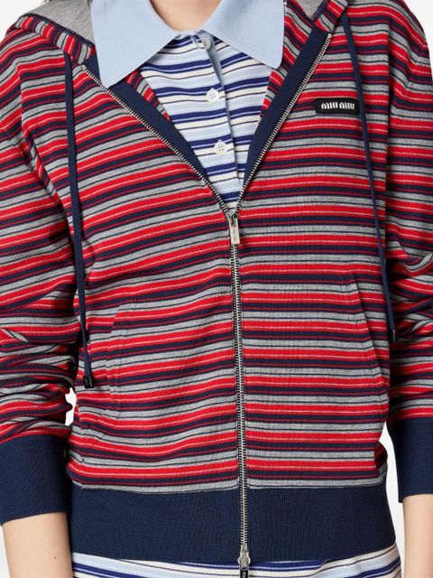 Miu Miu striped hoodie - Red