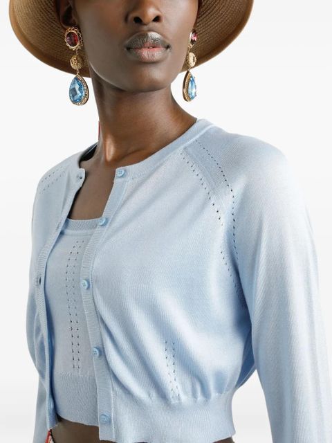 Dolce & Gabbana silk-blend cardigan - Blue - zdjęcie produktu nr 2