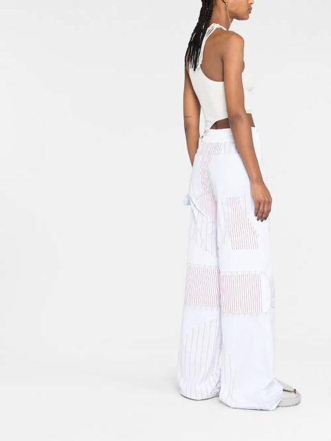 Off-White striped wide-leg cotton trousers