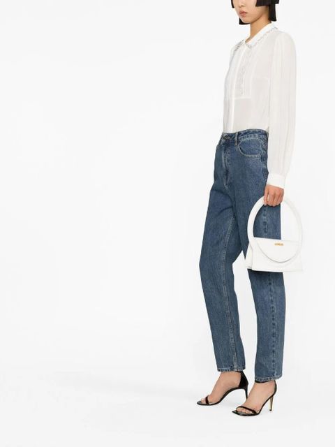 Self-Portrait pearl-embellished embroidered blouse - White - zdjęcie produktu nr 2