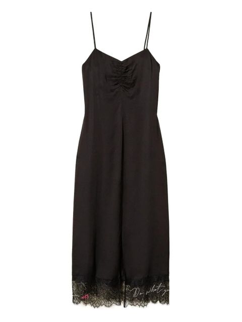 TWINSET lace-trimmed slip midi dress - Black - zdjęcie produktu nr 1