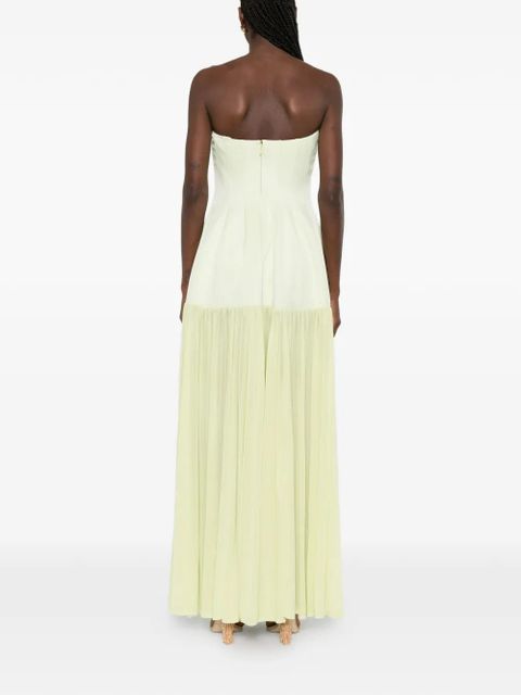 Simkhai pleated strapless maxi dress - Green