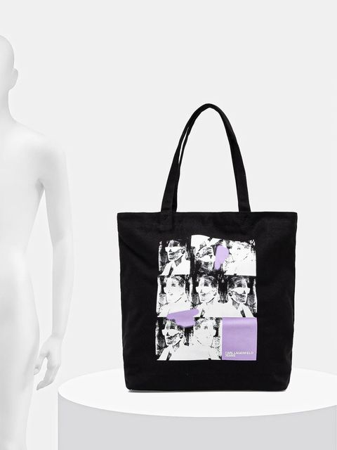 Karl Lagerfeld Jeans torebka bawełniana kolor czarny A3W50070