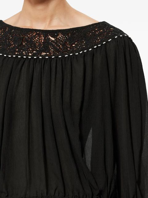 ISABEL MARANT Nelida lace beaded blouse - Black